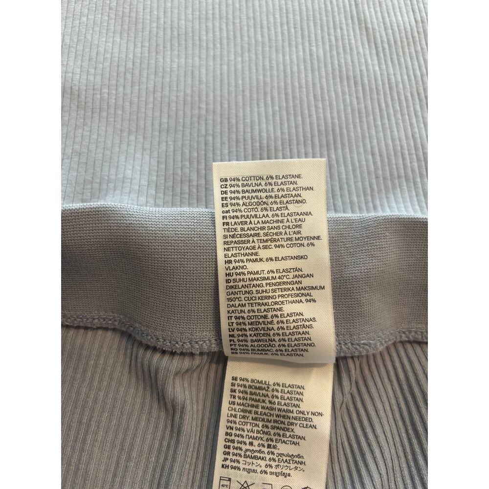 H&M BABY BLUE RIBBED MATCHING SET T-SHIRT JOGGERS CO-ORD SIZE LARGE - Picture 8 of 8